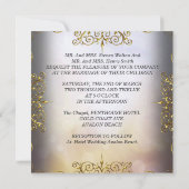 エリートエレガントウェディングベージュ金ゴールド 招待状 (裏面)