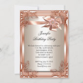 エリートエレガントバースデーパーティオレンジクリーム 招待状 (正面)