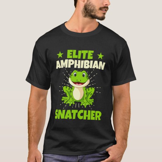 エリートカエル捕獲者 両生類スナッチャーカエル Tシャツ (正面)
