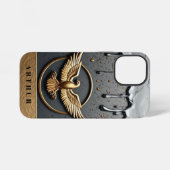 🦅 エリートカスタムネームイーグルリキッドゴールド ✨ iPhoneケース (裏面横)