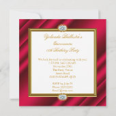 エリートキンセアニェラリッチレッド金ゴールドダマスク15thパーティー 招待状 (裏面)