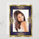 エリートキンセアニェラ第15金ゴールドネイビーブルーティアラ写真 招待状 (裏面)