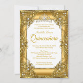 エリートキンセアニェラ15th金ゴールドパールティアラ写真 招待状 (正面)