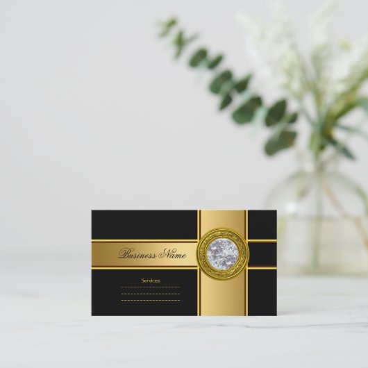 エリートクエレガントラス金ゴールドブラック 名刺 (スタンド正面)