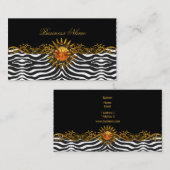 エリートクエレガントラス黒金ゴールドゼブラ動物 名刺 (正面/裏面)