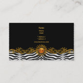 エリートクエレガントラス黒金ゴールドゼブラ動物 名刺 (裏面)