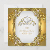 エリートゴールデンホワイトパールレースティアラ誕生日2 招待状 (裏面)