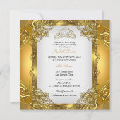 エリートゴールデンホワイトパールレースティアラ誕生日2 招待状 (正面)