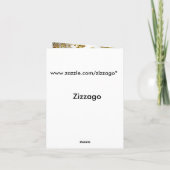 エリートサンキューカードエレガントホワイトダマスク金ゴールド サンキューカード (裏面)