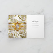 エリートサンキューカードエレガントホワイトダマスク金ゴールド サンキューカード (内部)
