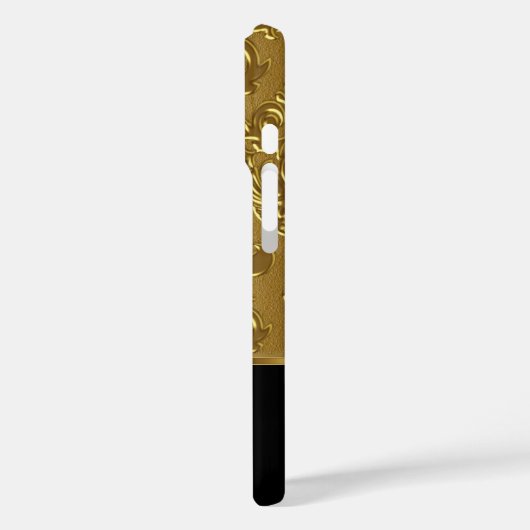 エリートダマエレガントスクフローラ蝶金ゴールドブラック Case-Mate iPhoneケース (裏面 / 左)