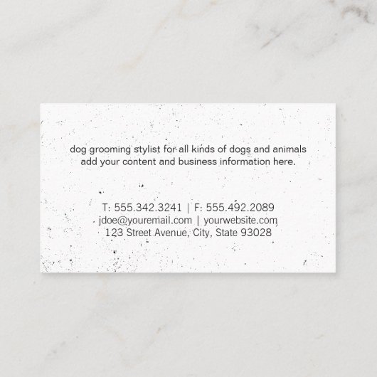 エリートドッググルーミングエレガントゴールデンシャー 名刺 (裏面)