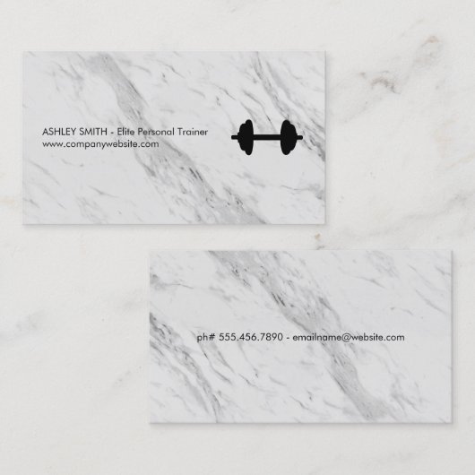 エリートパーソナルトレーナー大理石プリント 名刺 (正面/裏面)