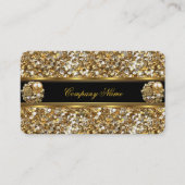 エリートビジネス金ゴールドエレガントグリッター宝石 名刺 (正面)