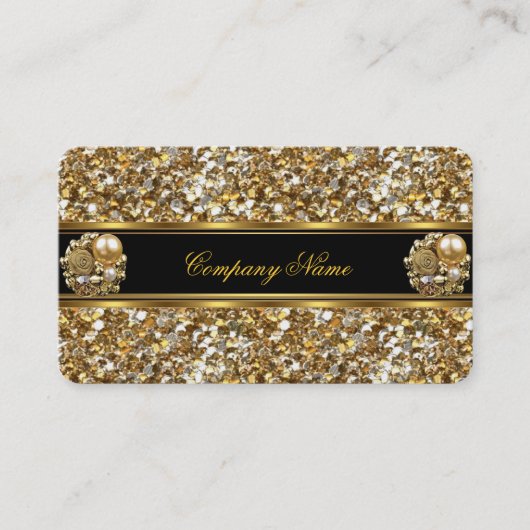 エリートビジネス金ゴールドエレガントグリッター宝石 名刺