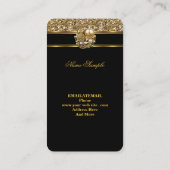 エリートビジネス金ゴールドエレガントグリッター宝石 名刺 (裏面)
