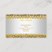 エリートビジネス金ゴールドシルバーダイヤモンドグリッター4 名刺 (裏面)
