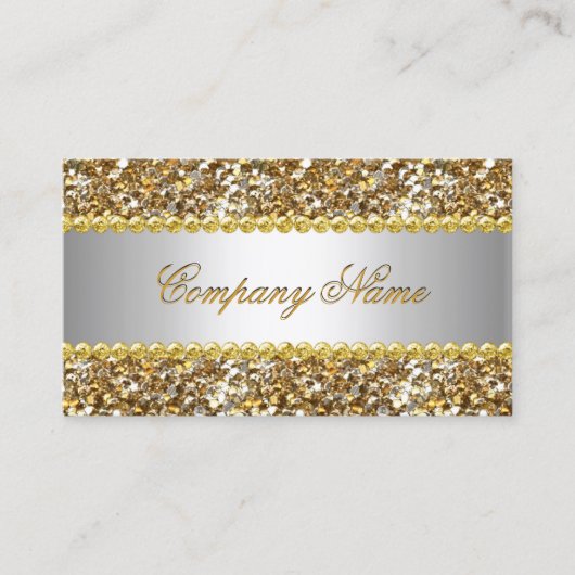エリートビジネス金ゴールドシルバーダイヤモンドグリッター4 名刺 (正面)
