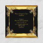 エリートファッションデザイナーブラック金ゴールド宝石 スクエア名刺 (裏面)