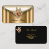 エリートブエレガントロンズブラウン金ゴールドジュエル 名刺 (正面/裏面)