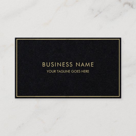 エリートブラックテンプレートラグジュアリーエレガントモダン金ゴールド 名刺 (正面)