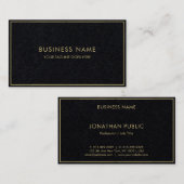 エリートブラックテンプレートラグジュアリーエレガントモダン金ゴールド 名刺 (正面/裏面)