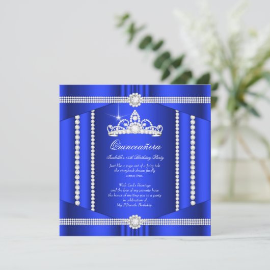 エリートブルー王室のプリンセスキンセアニェラダイヤモンド 招待状 (スタンド正面)