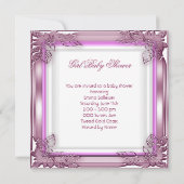 エリートベビーシャワーベビーガールピンクエリート 招待状 (裏面)