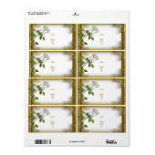 エリートホワイトローズ金ゴールド婚約記念日 ラベル (フルシート)