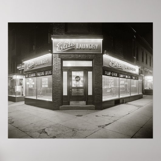 エリートランドリー、1928年。ヴィンテージ写真 ポスター (正面)