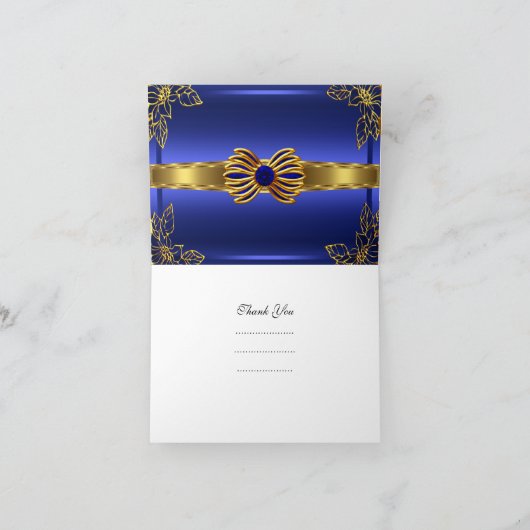 エリート感謝カード エレガントブルーゴールド サンキューカード (内部)