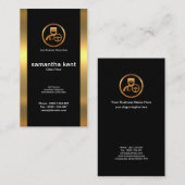 エリート素晴らしデュアルゴールコラムブラック運転手 名刺 (正面/裏面)