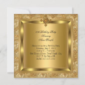 エリート金ゴールドダイヤモンドジュエルエレガントバースデーパーティー 招待状 (裏面)