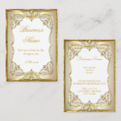 エリート金ゴールドホワイトベージュクリームパール 名刺 (正面/裏面)