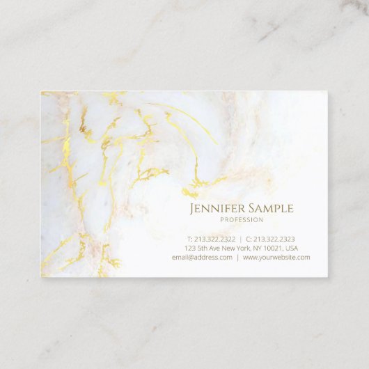 エリート金ゴールドマーブルプレーンエレガントゴールデンモダンシック 名刺 (裏面)