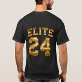 エリート24ゴールドアスリックタイポグラフィ Tシャツ (裏面)
