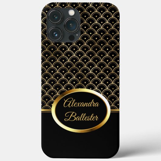 エリート エレガント アートデコ ゴールド ブラック Case-Mate iPhoneケース (裏面)