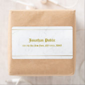 エリート オールドスタイルのカリグラフィー マーブル ゴールド シッピング ラベル (インサイチュ)