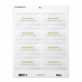 エリート オールドスタイルのカリグラフィー マーブル ゴールド シッピング ラベル (フルシート)