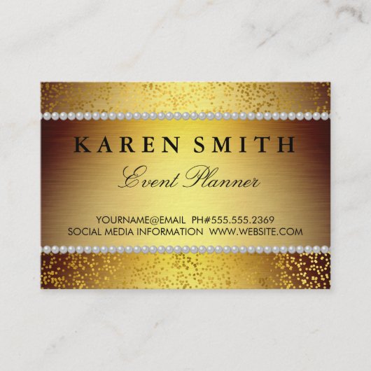 エリートVIPルクスゴールデン/金ゴールド斑点 名刺 (正面)