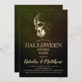 エリーナイトスカルハロウィーンディナーパーティー招待 招待状 (正面/裏面)