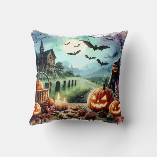 エリーハロウィーンのナイトウォーター色 クッション (裏面)