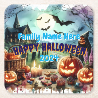 エリーハロウィーンのナイトウォーター色 スクエアペーパーコースター