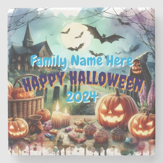 エリーハロウィーンのナイトウォーター色 ストーンコースター (正面)