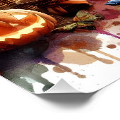 エリーハロウィーンのナイトウォーター色 ポスター (コーナー)