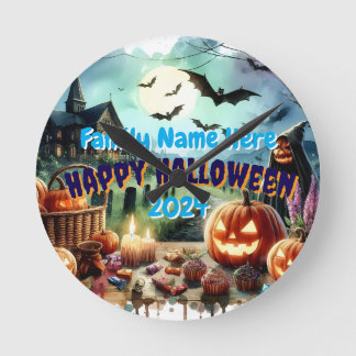 エリーハロウィーンのナイトウォーター色 ラウンド壁時計