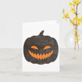 エリーハロウィーンジャックオランタンパンプキン カード (黄色い花)