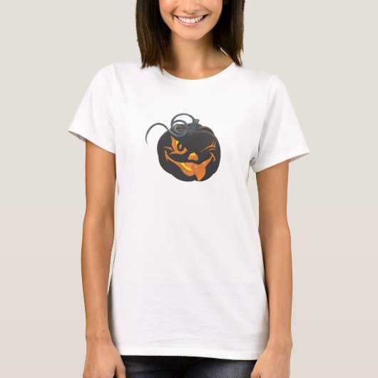 エリーブラックパンプキンハロウィンシャツ Tシャツ (正面)