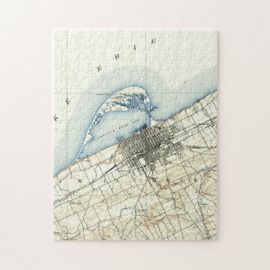 エリーペンシルバニア(1899年)のヴィンテージの地図 ジグソーパズル (縦)