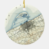 エリーペンシルバニア(1899年)のヴィンテージの地図 セラミックオーナメント (裏面)